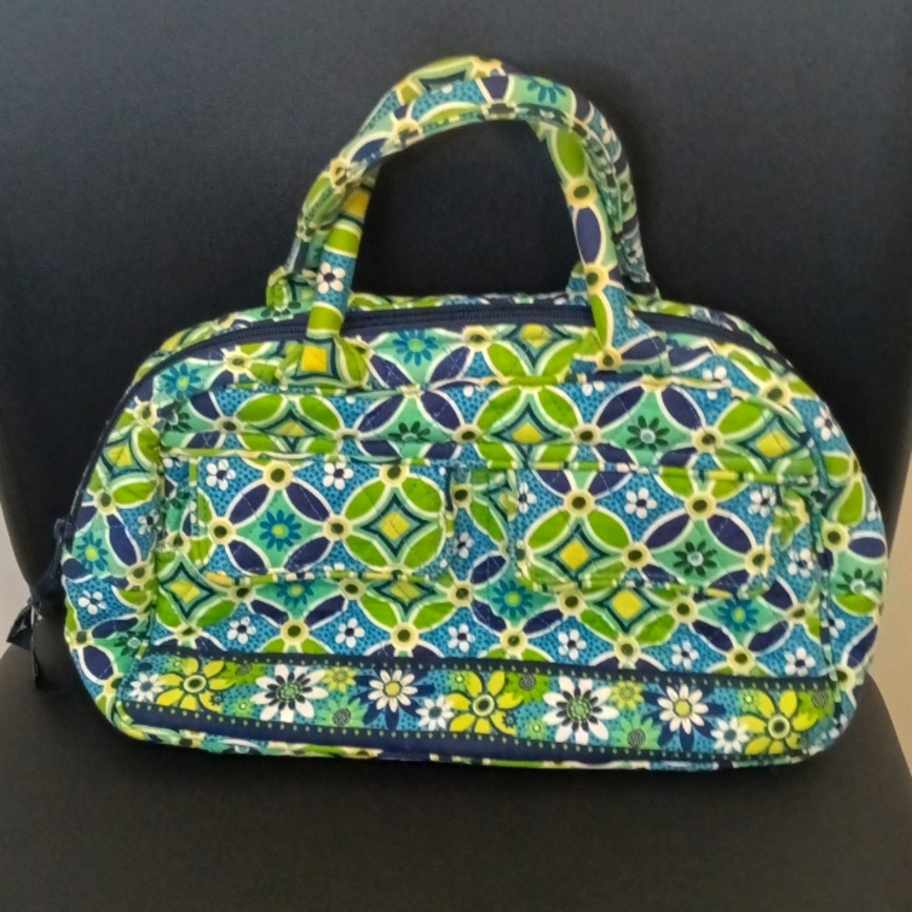 Vera Bradley Small Navy/Green floral satchel